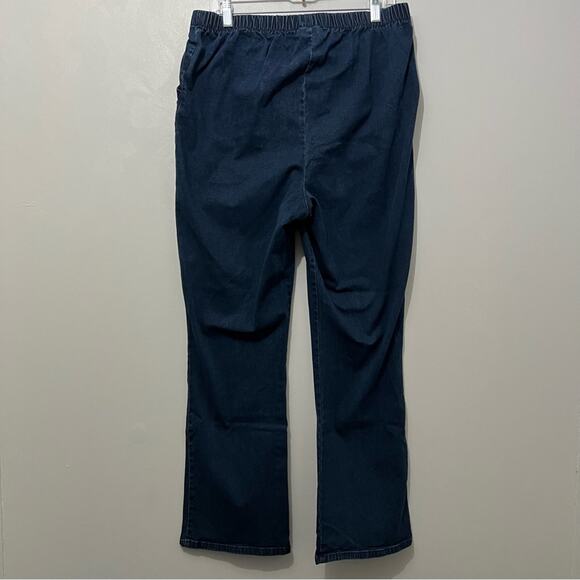 Roaman’s Straight Leg Pull On Blue Jeans with Pockets | Women’s Plus Size 20 - Picture 2 of 9